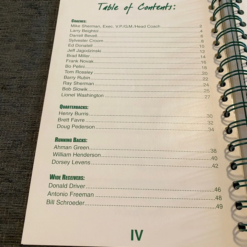 Green Bay Packers Family Cookbook Vol 2 2001 Brett Favre Recipes
